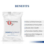 O3+ Shine & Glow Facial Kit for Instant Glowing Skin | Unisex Facial Kit for All Skin Types [32 g + 6 ml]