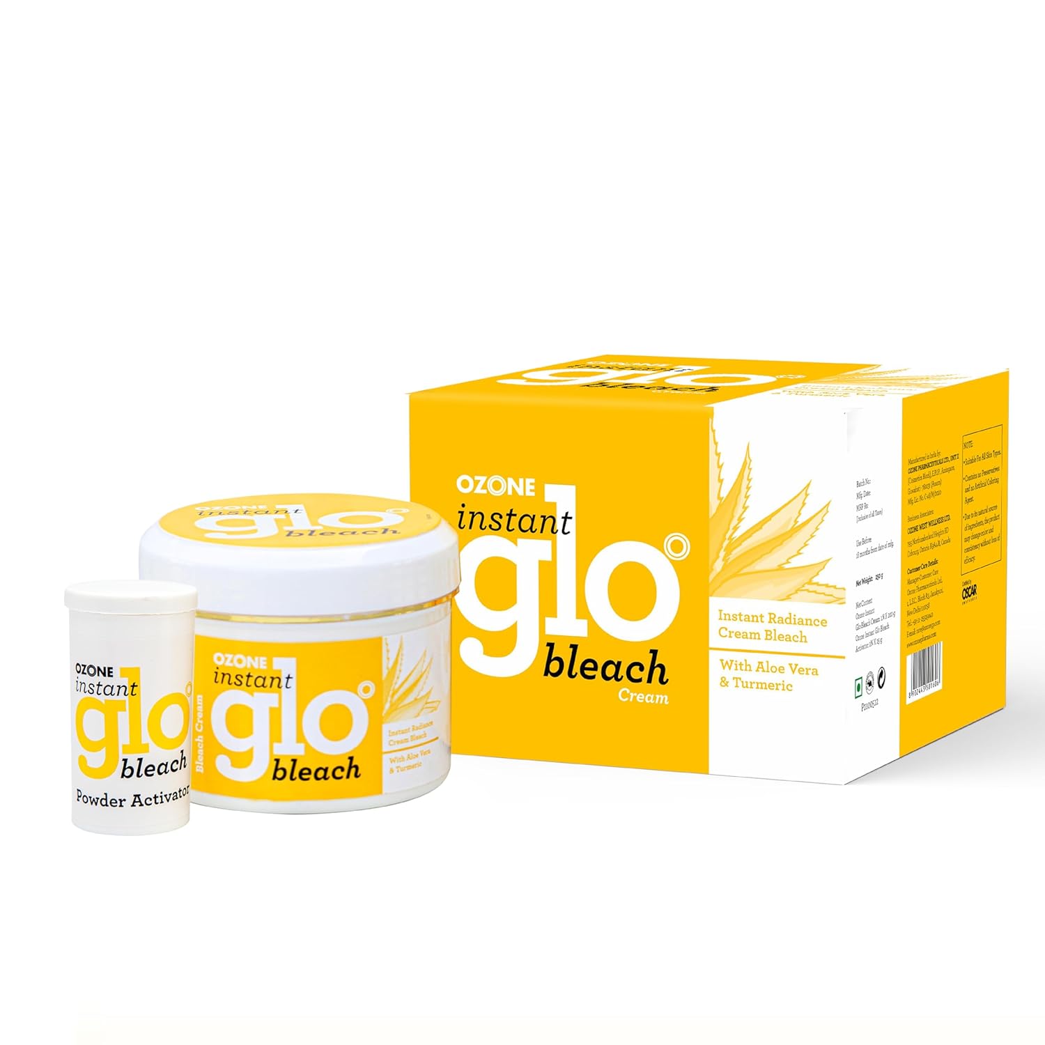 Ozone Instant Glo Bleach With Goodness Of Aloe Vera And Turmuric [250 g]