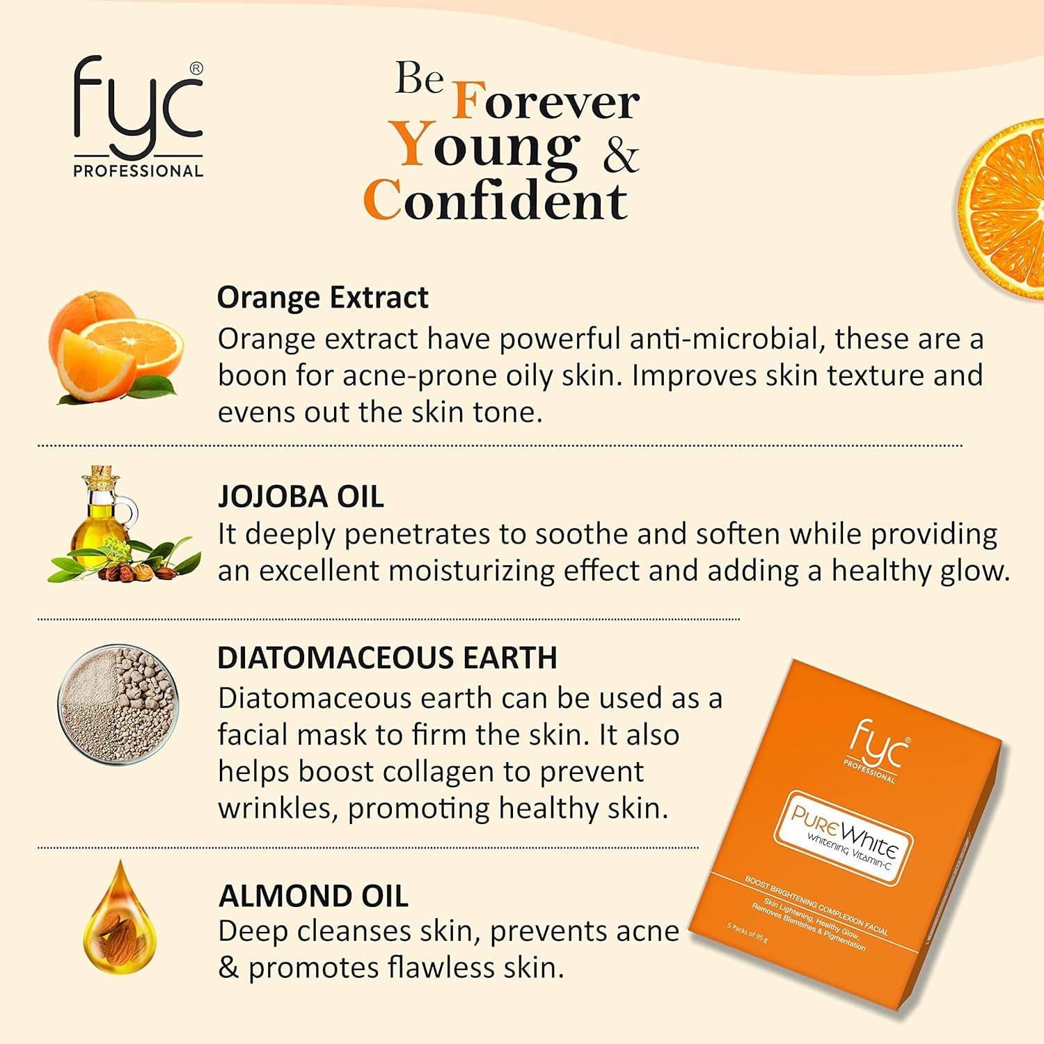 PURE WHITE WHITENING VITAMIN-C FACIAL KIT [500 g]