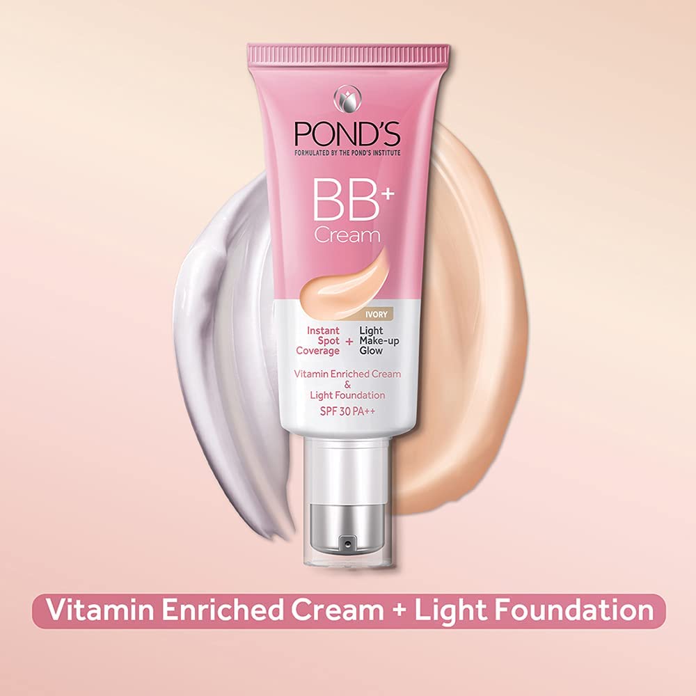 Ponds BB+ Cream Instant Spot Coverage + Light Make-up Glow Ivory - SPF 30 PA++ | 30g