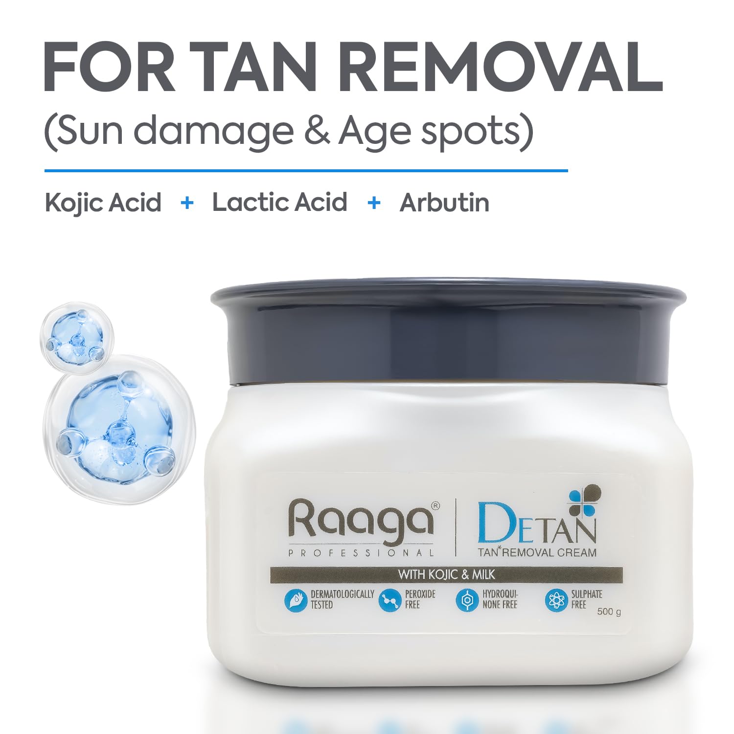 Raaga Professional De Tan Removal Creme With Kojic & Milk [500 g]