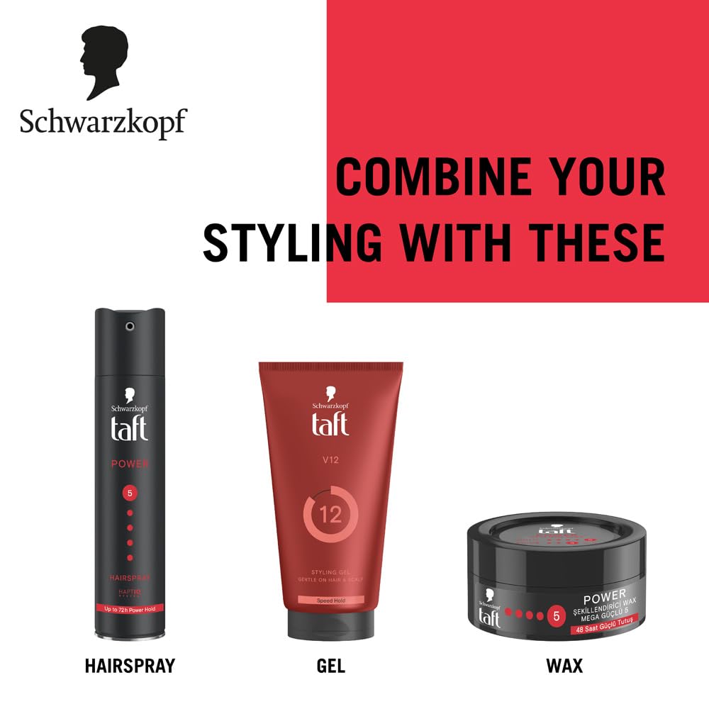 Schwarzkopf TAFT Power Hair Spray With Caffeine Formula For Strengthening Hold 5, Upto 72 Hrs [250 ml]