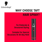 Schwarzkopf TAFT Power Hair Spray With Caffeine Formula For Strengthening Hold 5, Upto 72 Hrs [250 ml]