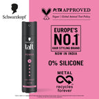 Schwarzkopf TAFT Power Hold 5 Hair Spray for Heat Protection, Gives Cashmere like Softness [250 ml]