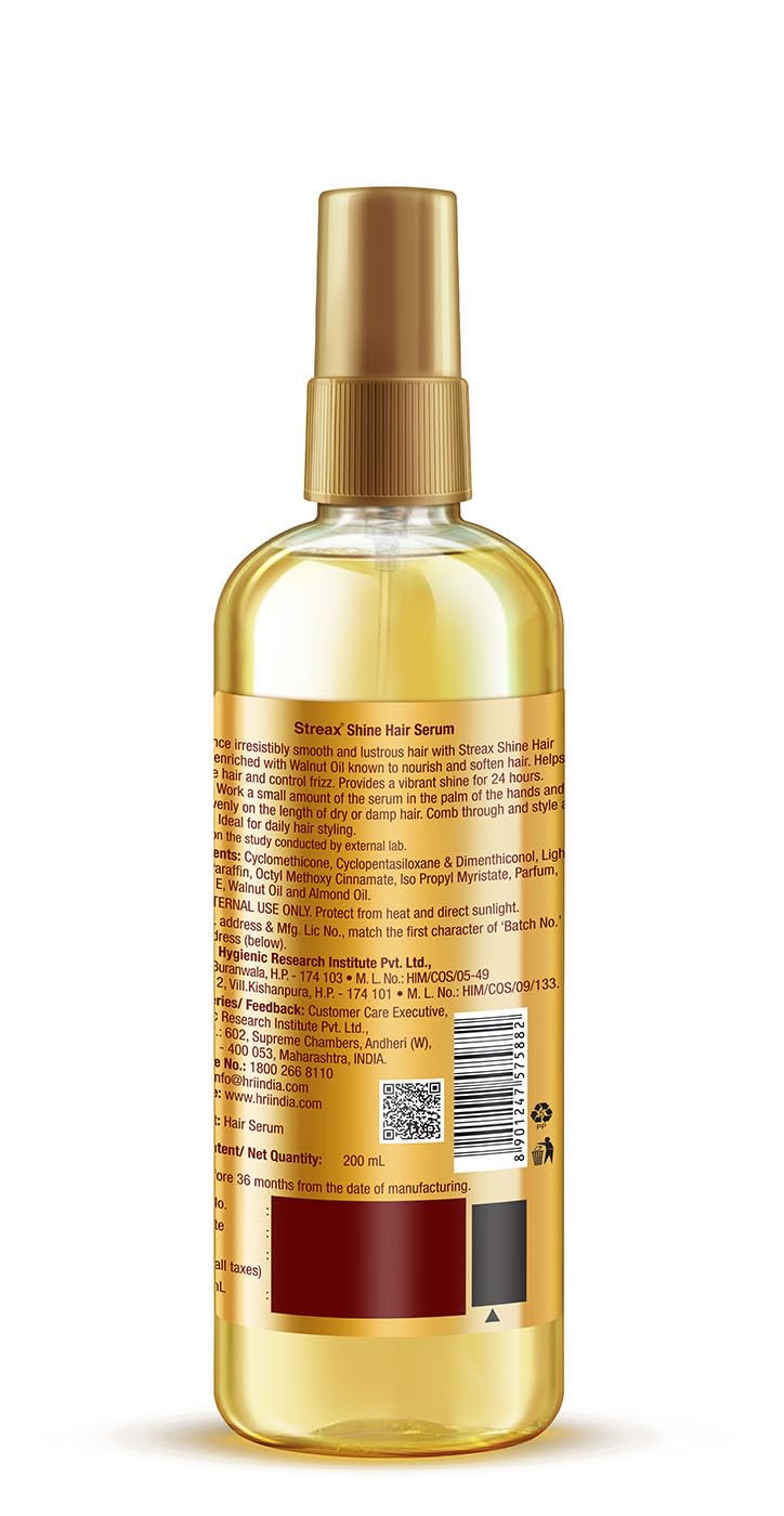 Streax Hair Serum Vitalized with Walnut Oil [200 ml]