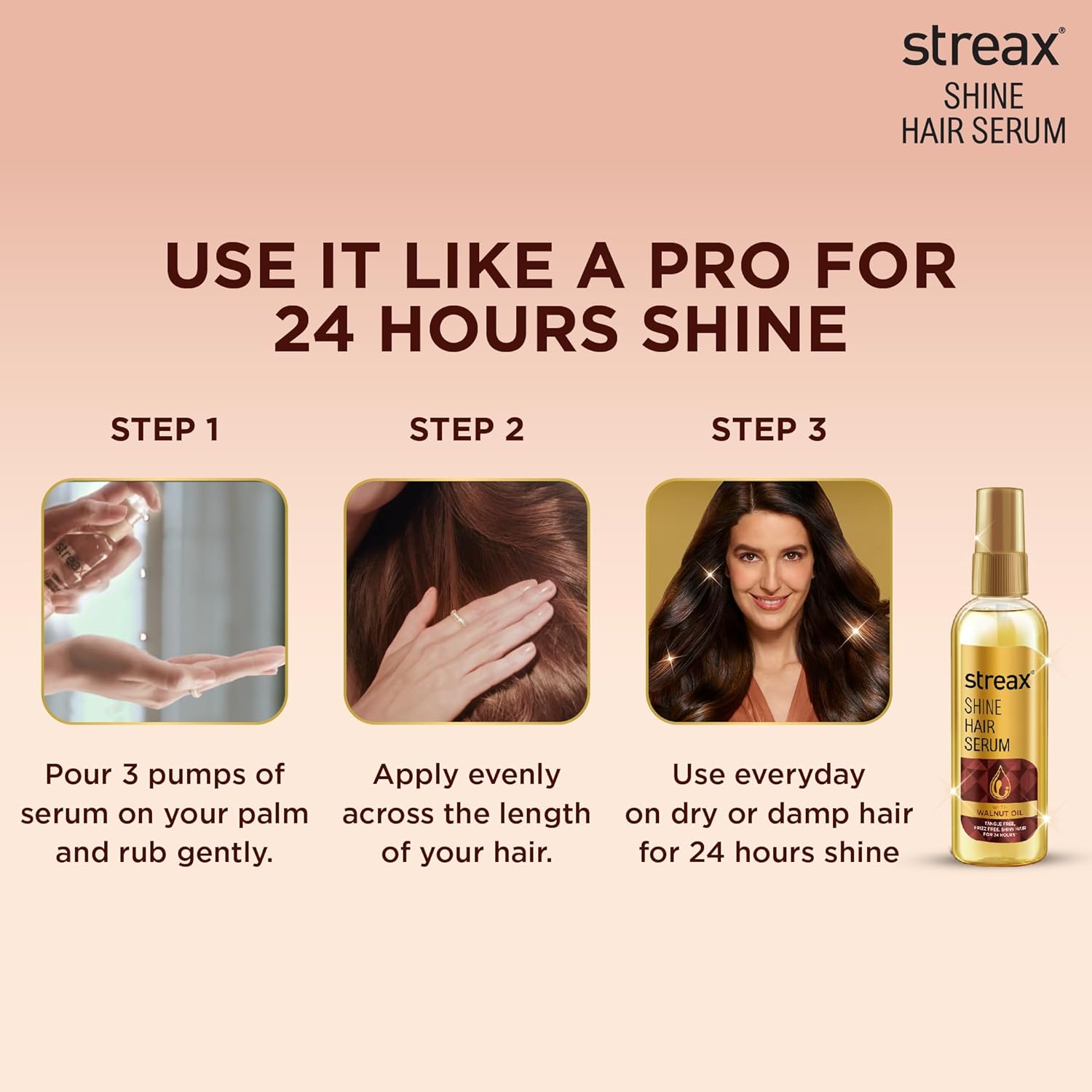 Streax Hair Serum Vitalized with Walnut Oil [50 ml]
