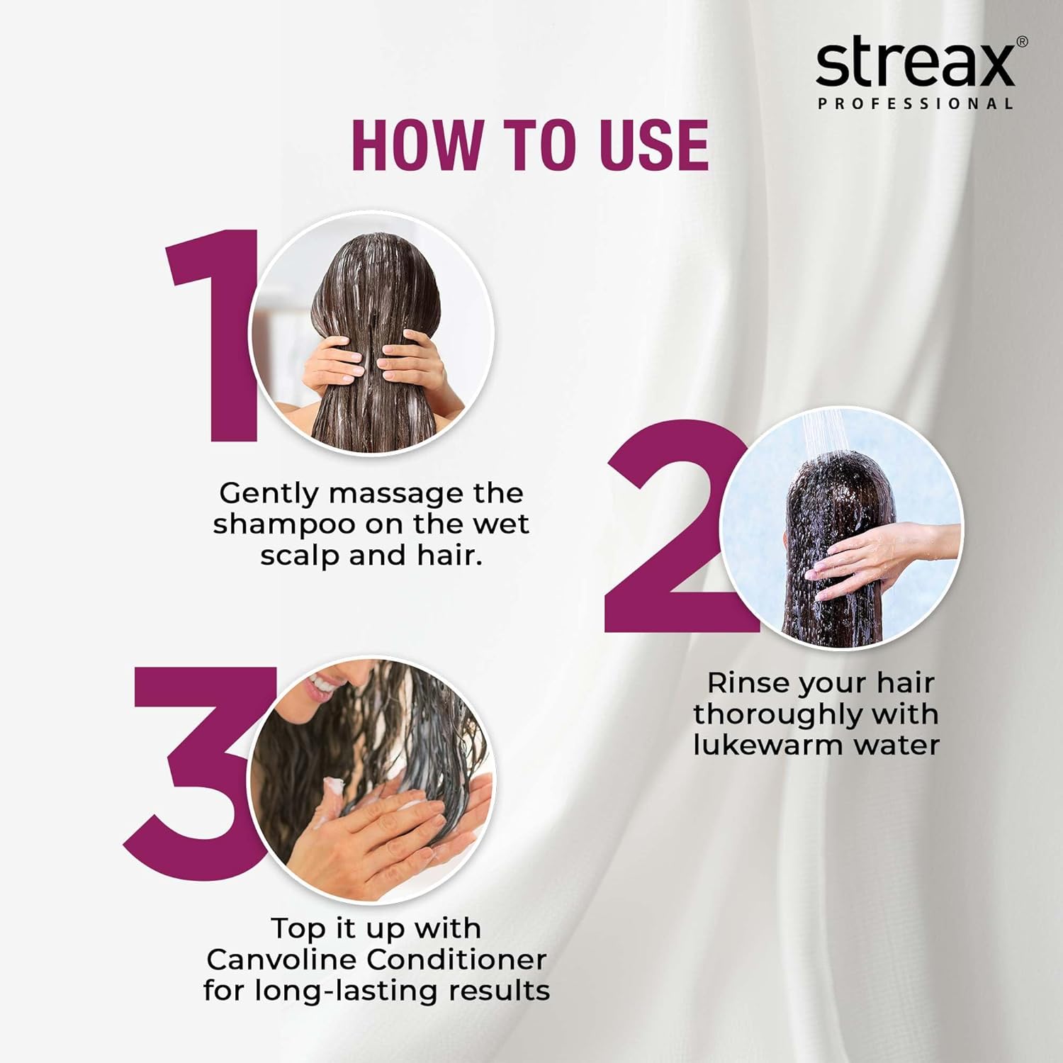Streax Professional Canvoline Shampoo With Kera-Charge & Baobab Oil [300 ml]