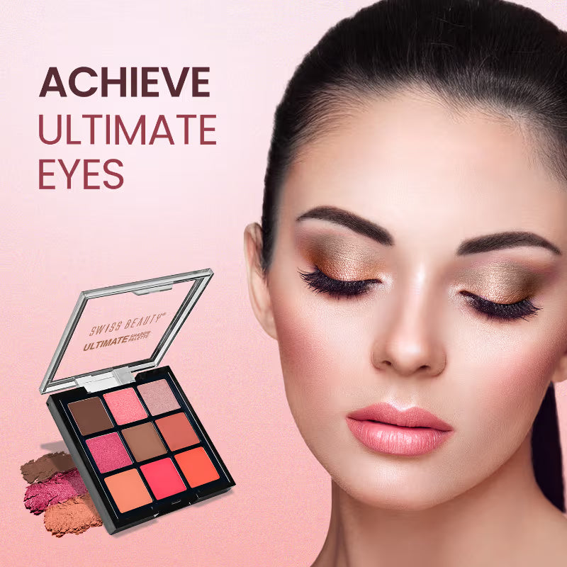 Swiss Beauty Ultimate 9 Pigmented Colors Eyeshadow Palette - Shade 02
