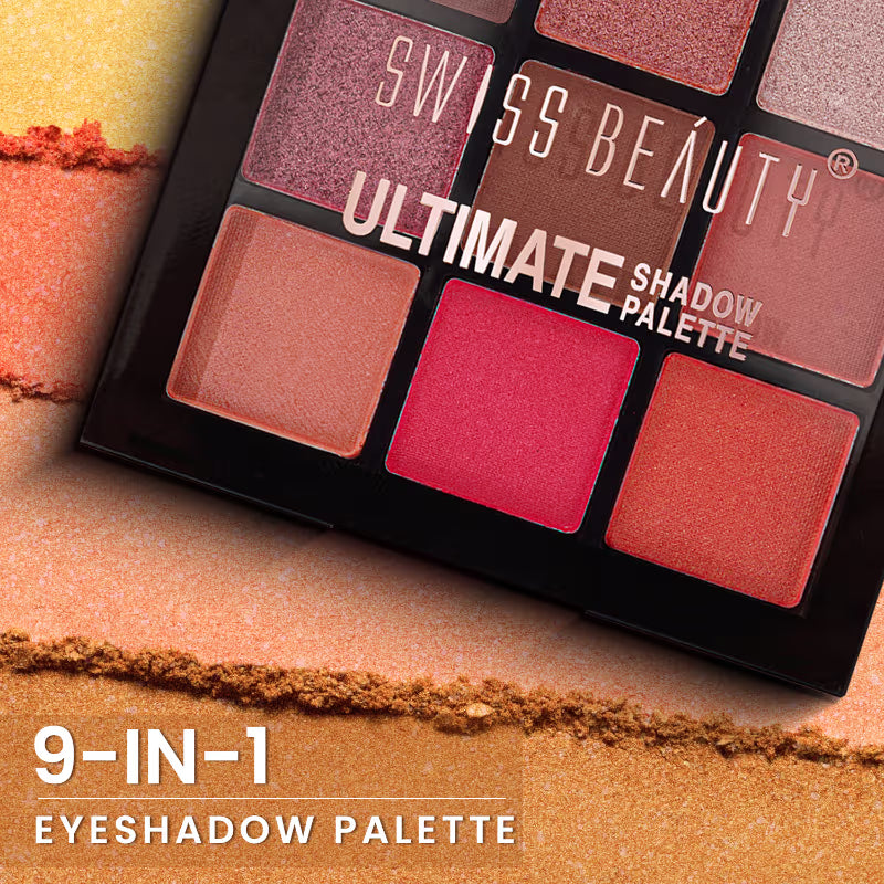 Swiss Beauty Ultimate 9 Pigmented Colors Eyeshadow Palette - Shade 02