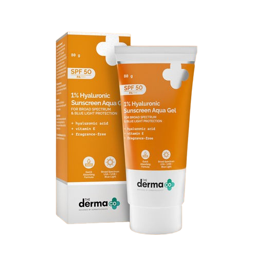 The Derma Co 1% Hyaluronic Sunscreen Aqua Gel with SPF 50 & PA++++
