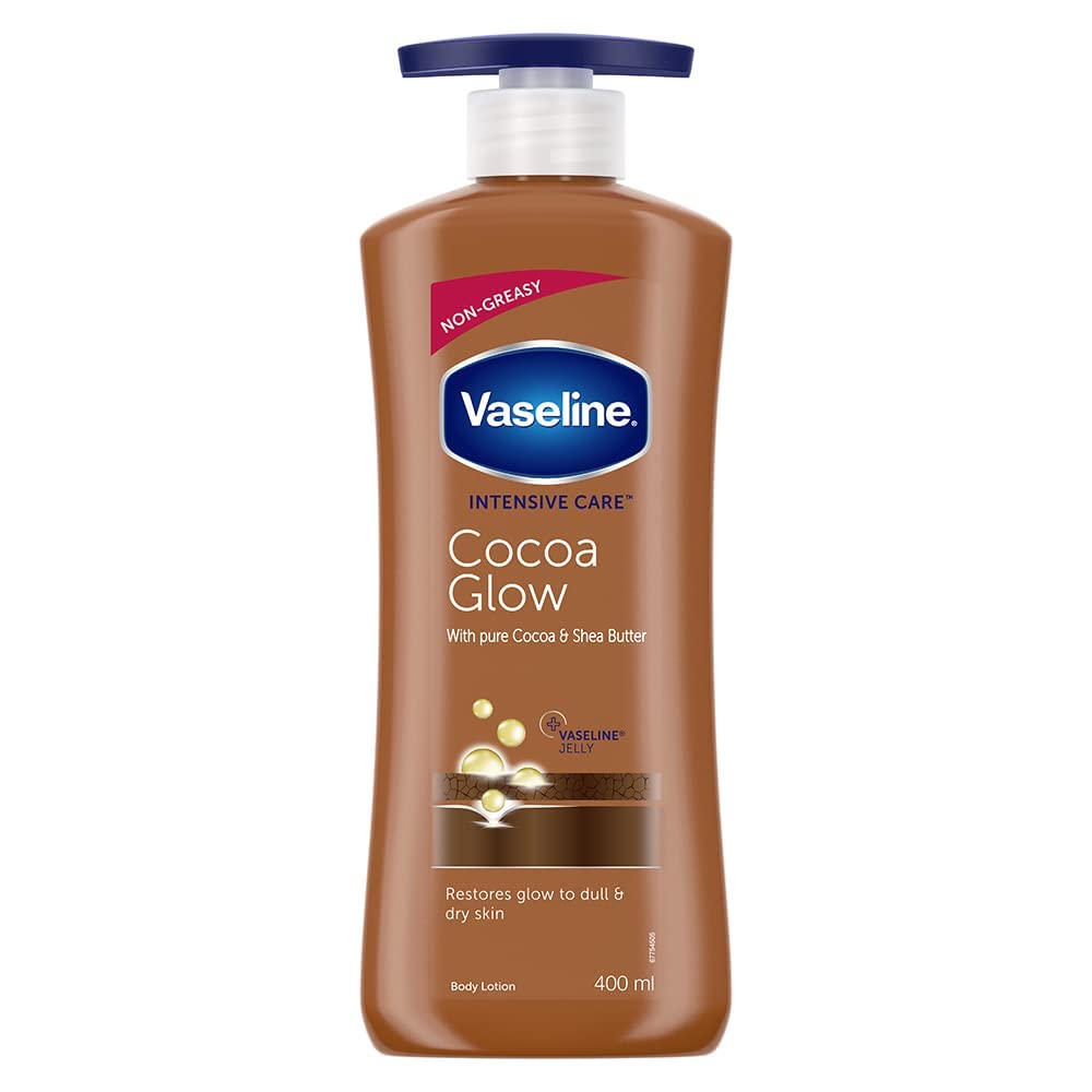 Vaseline Cocoa Glow Serum In Lotion, 100% Pure Cocoa & Shea Butter for Glowing & Soft Skin [400 ml]